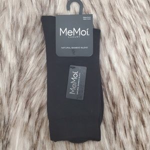 3/$20 MEMOí Black Natural Blend Bamboo Crew Socks